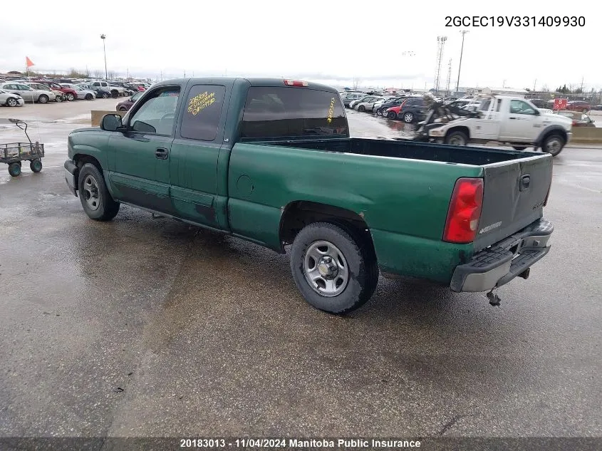 2GCEC19V331409930 2003 Chevrolet Silverado 1500 Ext Cab