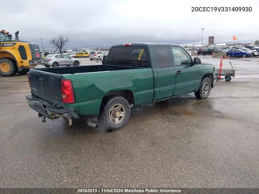 2003 Chevrolet Silverado 1500 Ext Cab VIN: 2GCEC19V331409930 Lot: 20183013