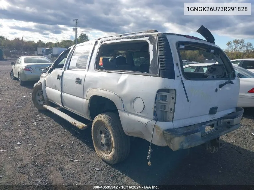 2003 Chevrolet Suburban 2500 Ls VIN: 1GNGK26U73R291828 Lot: 40595942