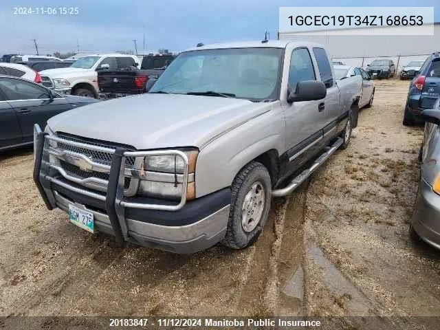 2004 Chevrolet Silverado 1500 Ls Ext Cab VIN: 1GCEC19T34Z168653 Lot: 20183847