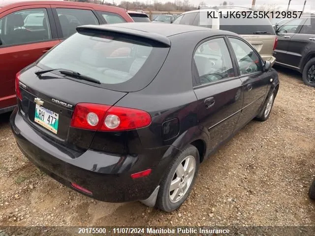 2005 Chevrolet Optra5 VIN: KL1JK69Z55K129857 Lot: 20175500