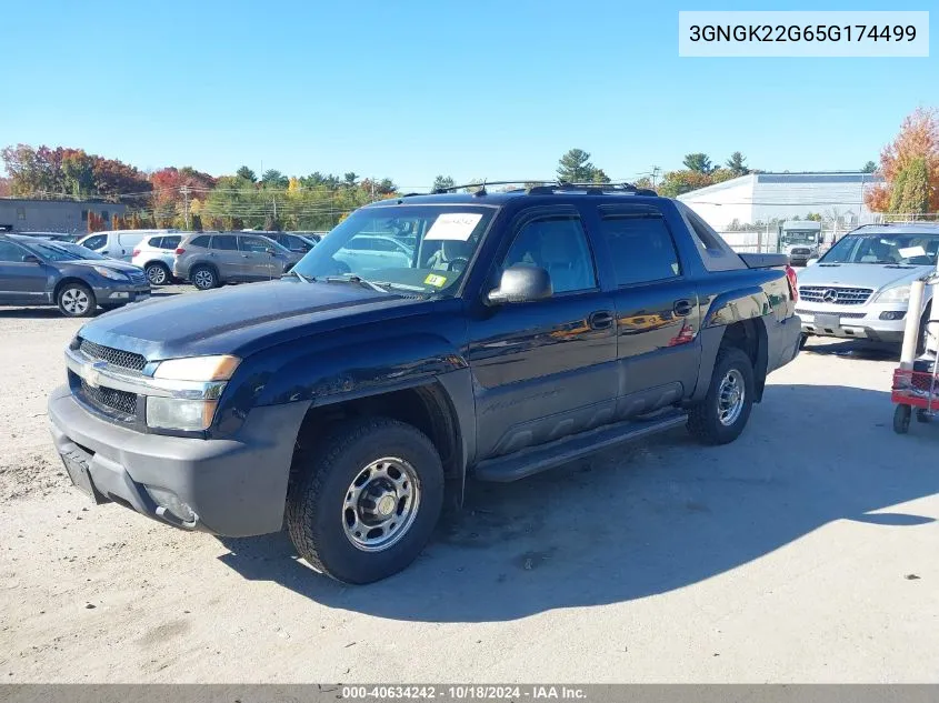 2005 Chevrolet Avalanche 2500 Ls VIN: 3GNGK22G65G174499 Lot: 40634242