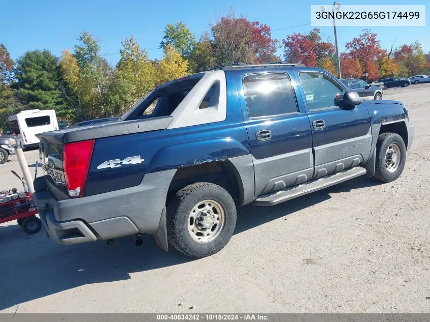 2005 Chevrolet Avalanche 2500 Ls VIN: 3GNGK22G65G174499 Lot: 40634242