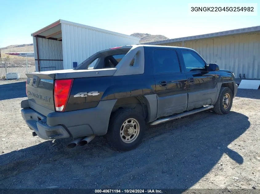 2005 Chevrolet Avalanche 2500 Lt VIN: 3GNGK22G45G254982 Lot: 40671194