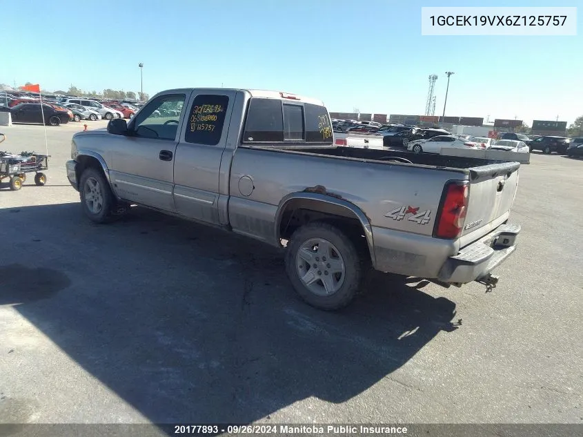 2006 Chevrolet Silverado 1500 Lt Ext Cab VIN: 1GCEK19VX6Z125757 Lot: 20177893