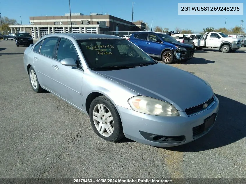 2G1WU581269248296 2006 Chevrolet Impala Ltz V6