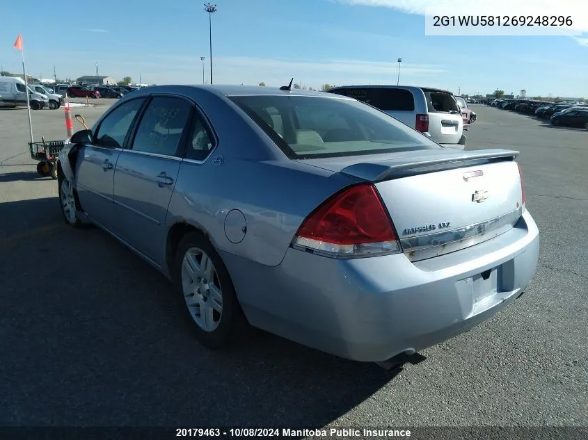 2G1WU581269248296 2006 Chevrolet Impala Ltz V6