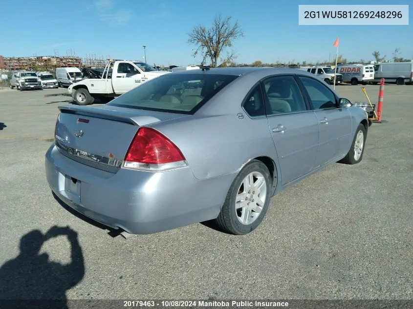 2G1WU581269248296 2006 Chevrolet Impala Ltz V6