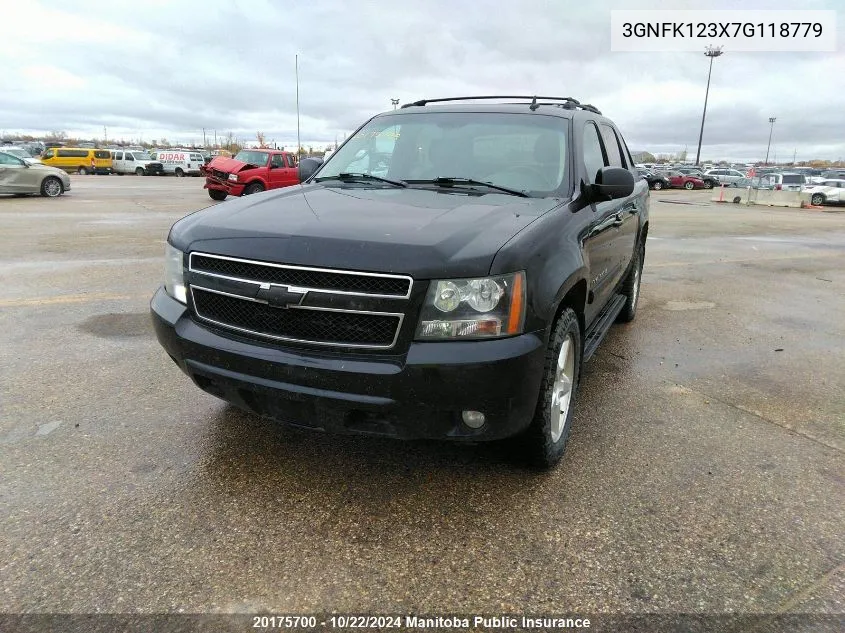 2007 Chevrolet Avalanche 1500 Ls VIN: 3GNFK123X7G118779 Lot: 20175700