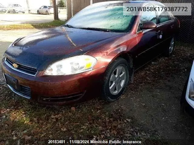 2007 Chevrolet Impala Ls V6 VIN: 2G1WB58K179387772 Lot: 20183481