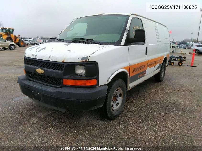 2007 Chevrolet Express 2500 Cargo Van VIN: 1GCGG25V471136825 Lot: 20184173