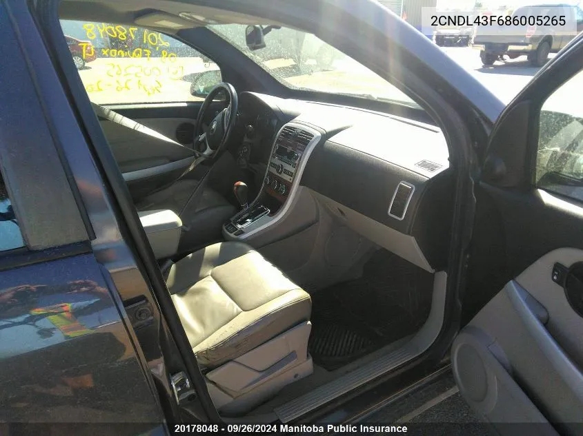 2CNDL43F686005265 2008 Chevrolet Equinox Lt V6