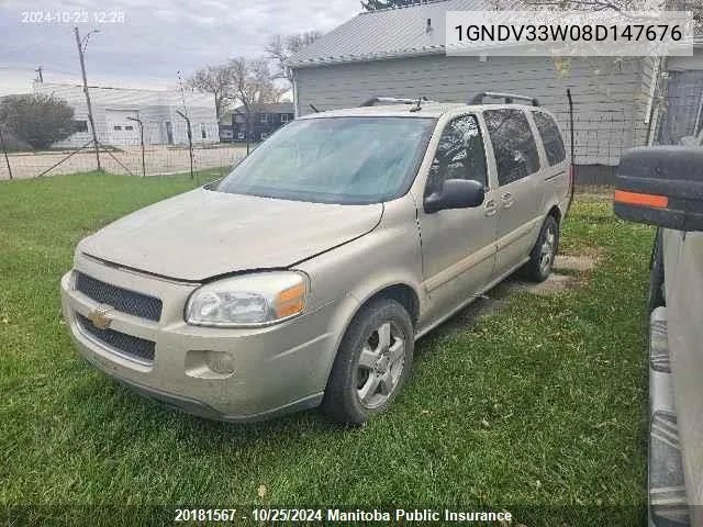 2008 Chevrolet Uplander Lt Ext VIN: 1GNDV33W08D147676 Lot: 20181567