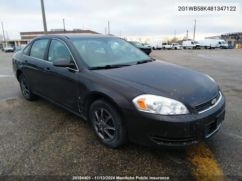 2008 Chevrolet Impala Ls V6 VIN: 2G1WB58K481347122 Lot: 20184405