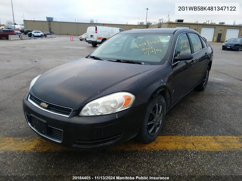 2008 Chevrolet Impala Ls V6 VIN: 2G1WB58K481347122 Lot: 20184405