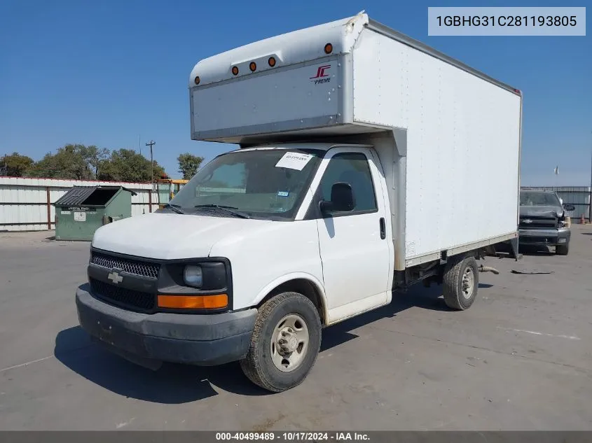 2008 Chevrolet Express Cutaway Work Van VIN: 1GBHG31C281193805 Lot: 40499489