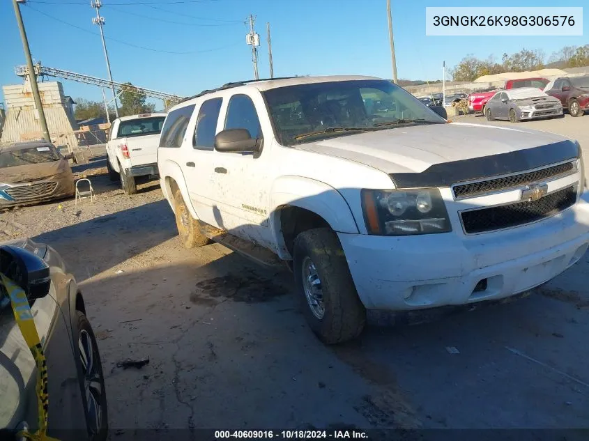 2008 Chevrolet Suburban 2500 Ls VIN: 3GNGK26K98G306576 Lot: 40609016