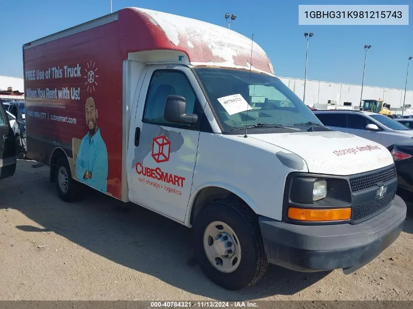 2008 Chevrolet Express Commercial Cutaway C6Y Srw VIN: 1GBHG31K981215743 Lot: 40784321