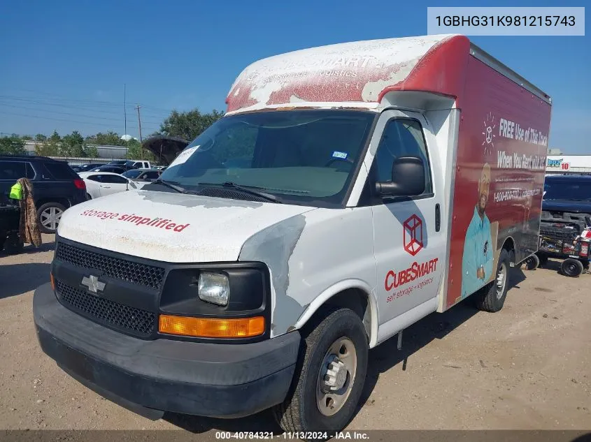 2008 Chevrolet Express Commercial Cutaway C6Y Srw VIN: 1GBHG31K981215743 Lot: 40784321