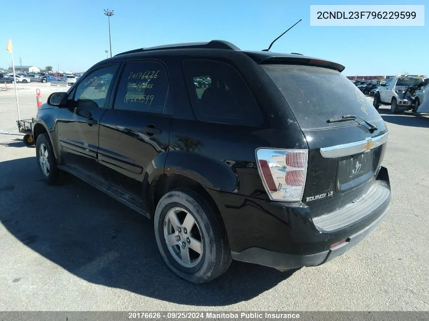 2009 Chevrolet Equinox Ls V6 VIN: 2CNDL23F796229599 Lot: 20176626