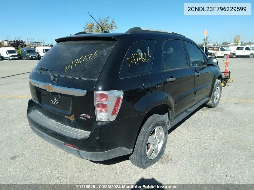 2009 Chevrolet Equinox Ls V6 VIN: 2CNDL23F796229599 Lot: 20176626