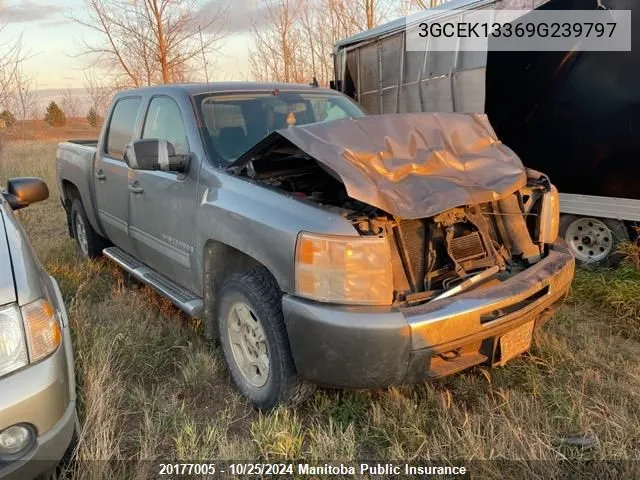 2009 Chevrolet Silverado 1500 Lt Crew Cab VIN: 3GCEK13369G239797 Lot: 20177005