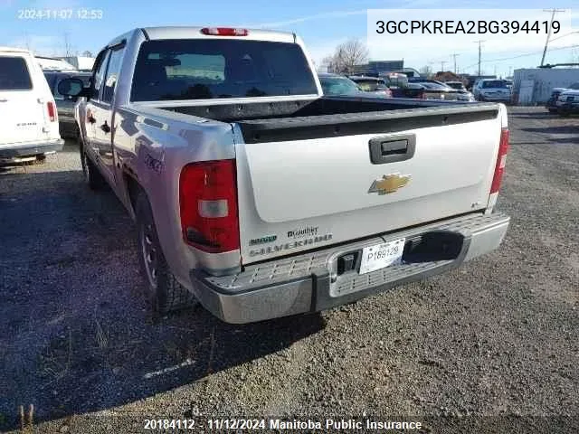 2011 Chevrolet Silverado 1500 Ls Crew Cab VIN: 3GCPKREA2BG394419 Lot: 20184112