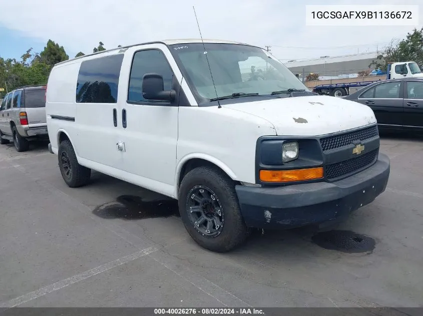 2011 Chevrolet Express 1500 Work Van VIN: 1GCSGAFX9B1136672 Lot: 40026276