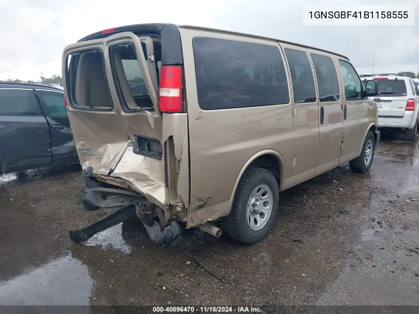 2011 Chevrolet Express 1500 Ls VIN: 1GNSGBF41B1158555 Lot: 40896470