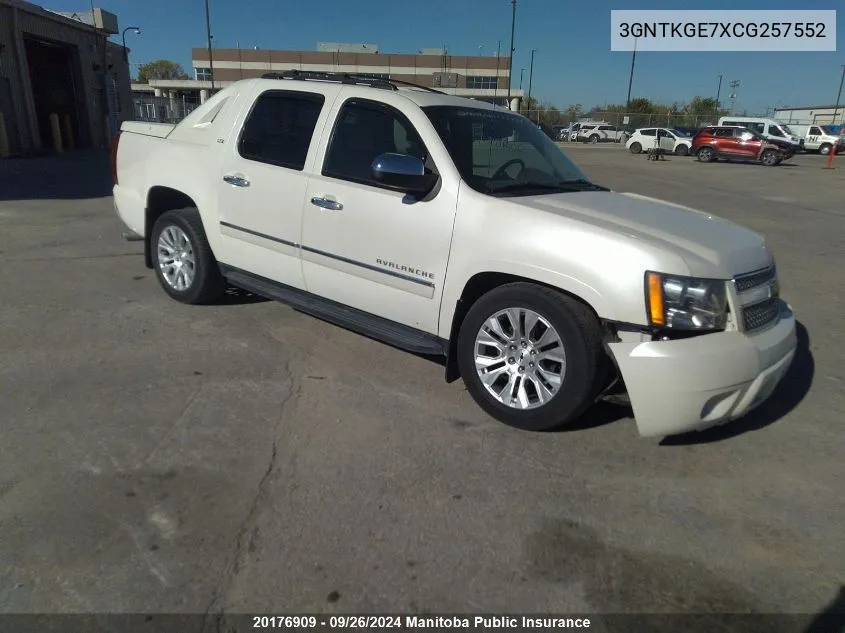 2012 Chevrolet Avalanche 1500 Ltz VIN: 3GNTKGE7XCG257552 Lot: 20176909