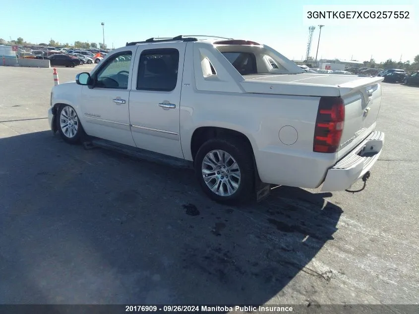 2012 Chevrolet Avalanche 1500 Ltz VIN: 3GNTKGE7XCG257552 Lot: 20176909