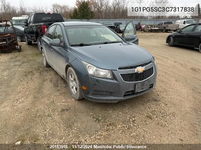 2012 Chevrolet Cruze Lt Turbo VIN: 1G1PG5SC3C7317838 Lot: 20183918