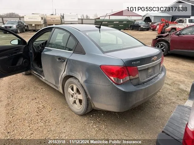 2012 Chevrolet Cruze Lt Turbo VIN: 1G1PG5SC3C7317838 Lot: 20183918