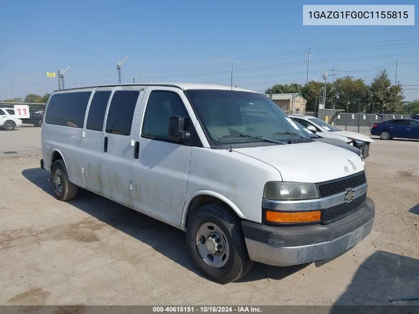 2012 Chevrolet Express 3500 Lt VIN: 1GAZG1FG0C1155815 Lot: 40615151