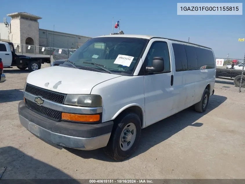 2012 Chevrolet Express 3500 Lt VIN: 1GAZG1FG0C1155815 Lot: 40615151