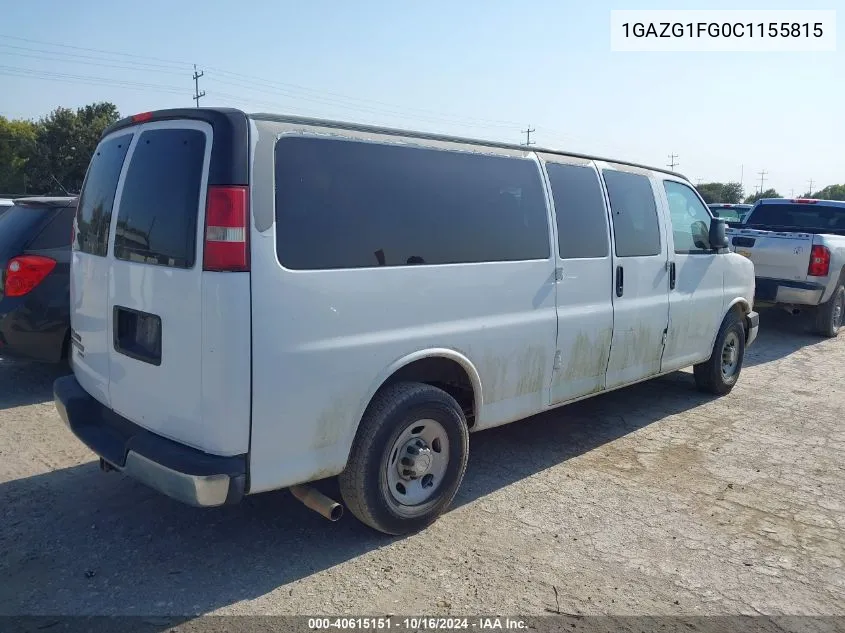 2012 Chevrolet Express 3500 Lt VIN: 1GAZG1FG0C1155815 Lot: 40615151