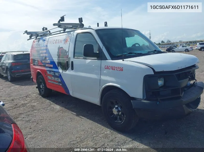 2013 Chevrolet Express 1500 Work Van VIN: 1GCSGAFX6D1171611 Lot: 39981281