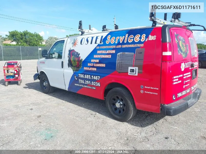 1GCSGAFX6D1171611 2013 Chevrolet Express 1500 Work Van