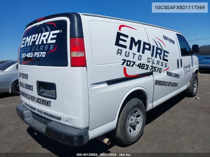 1GCSGAFX8D1117369 2013 Chevrolet Express 1500 Work Van