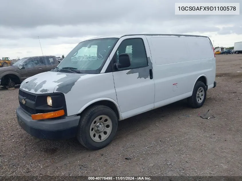 2013 Chevrolet Express 1500 Work Van VIN: 1GCSGAFX9D1100578 Lot: 40775495