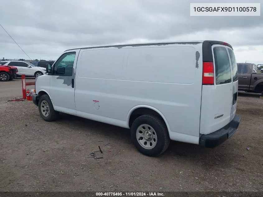 2013 Chevrolet Express 1500 Work Van VIN: 1GCSGAFX9D1100578 Lot: 40775495