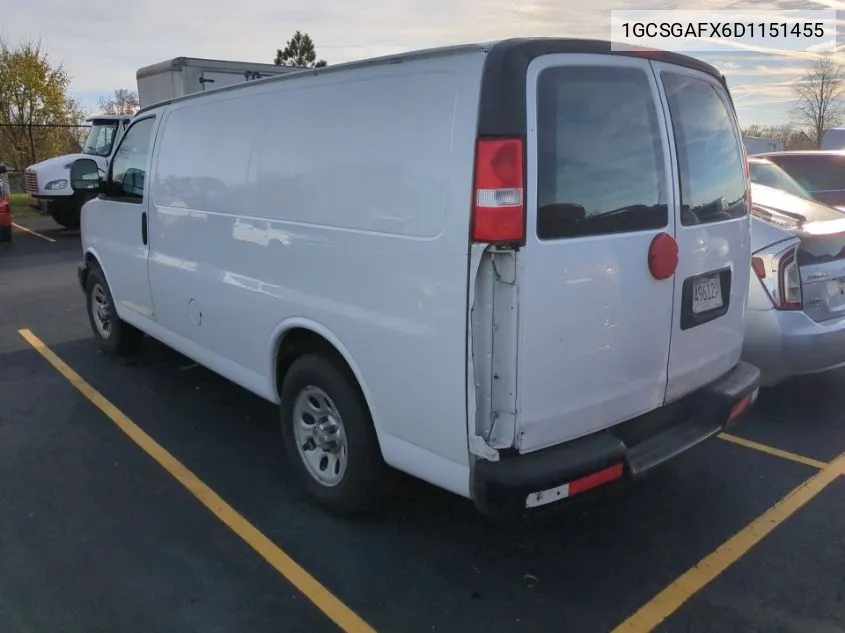 2013 Chevrolet Express 1500 Work Van VIN: 1GCSGAFX6D1151455 Lot: 40877938