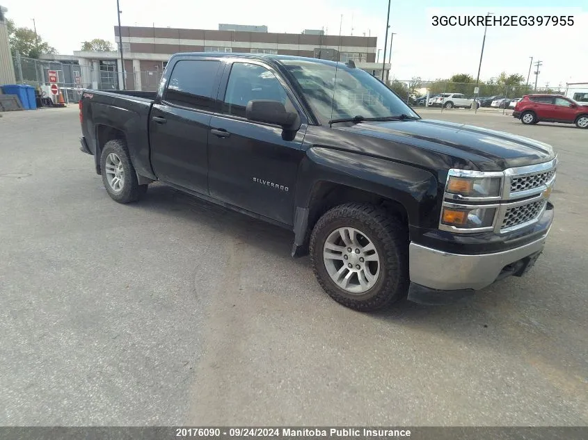 3GCUKREH2EG397955 2014 Chevrolet Silverado 1500 Lt Crew Cab