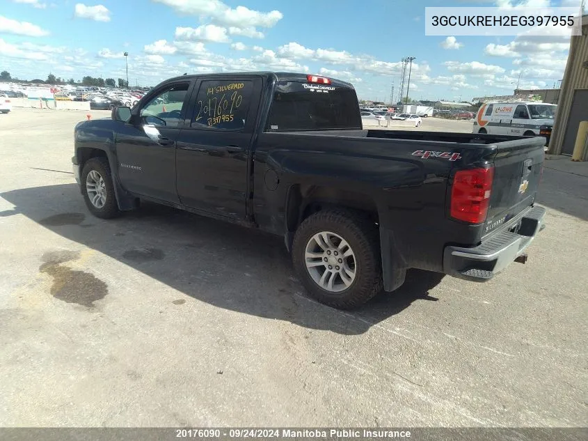 3GCUKREH2EG397955 2014 Chevrolet Silverado 1500 Lt Crew Cab