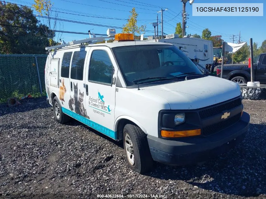 2014 Chevrolet Express 1500 Work Van VIN: 1GCSHAF43E1125190 Lot: 40622684