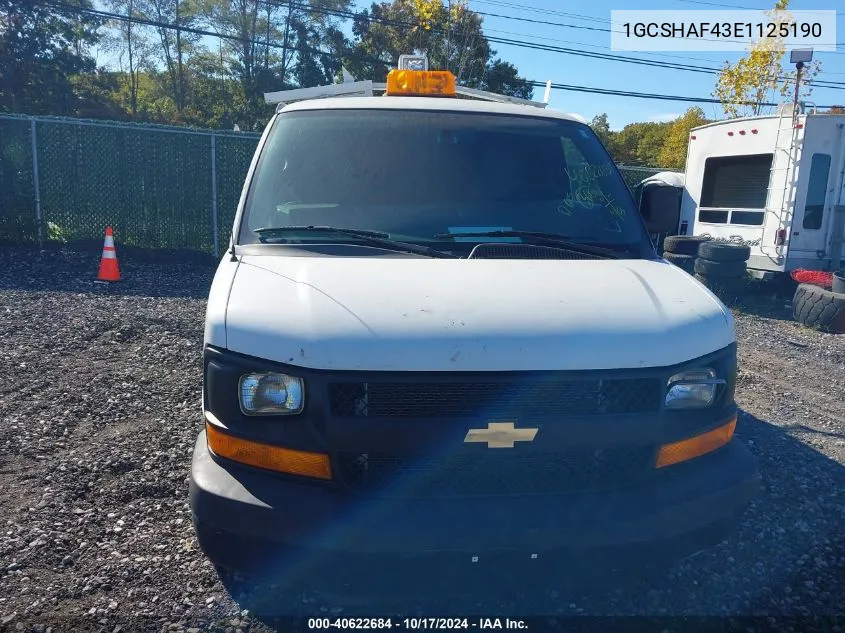 2014 Chevrolet Express 1500 Work Van VIN: 1GCSHAF43E1125190 Lot: 40622684