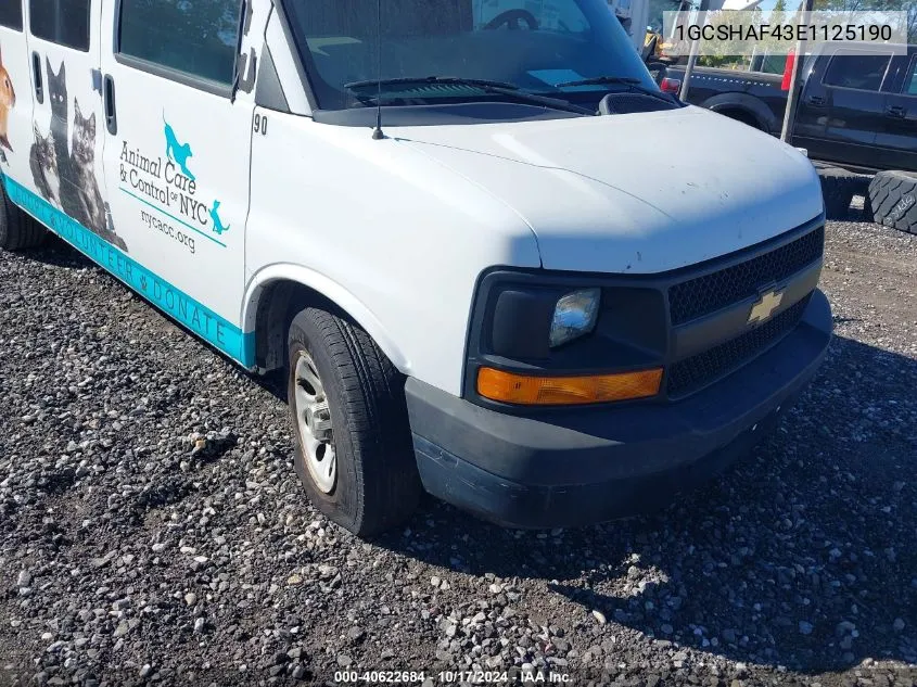 2014 Chevrolet Express 1500 Work Van VIN: 1GCSHAF43E1125190 Lot: 40622684