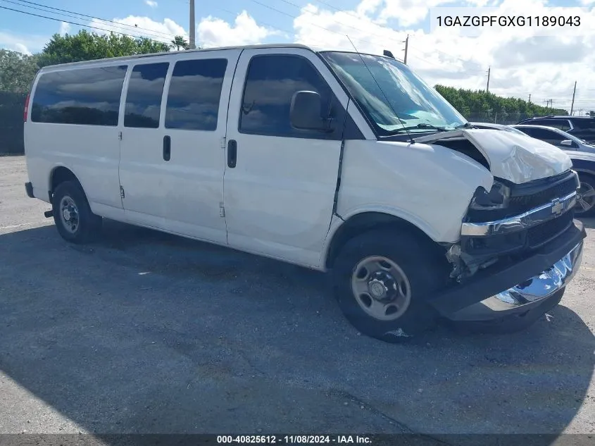 2016 Chevrolet Express 3500 Lt VIN: 1GAZGPFGXG1189043 Lot: 40825612