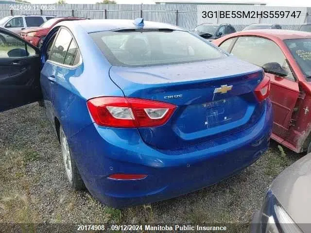 3G1BE5SM2HS559747 2017 Chevrolet Cruze Lt Turbo