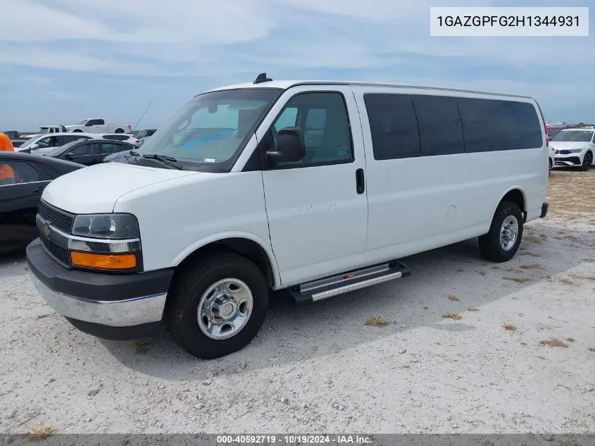 2017 Chevrolet Express 3500 Lt VIN: 1GAZGPFG2H1344931 Lot: 40592719